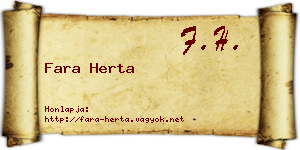 Fara Herta névjegykártya